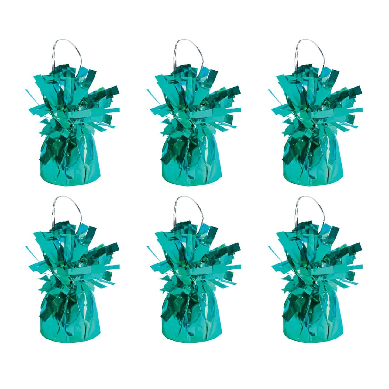 Beistle 6oz. Turquoise Metallic Wrapped Balloon Weights, 6ct.